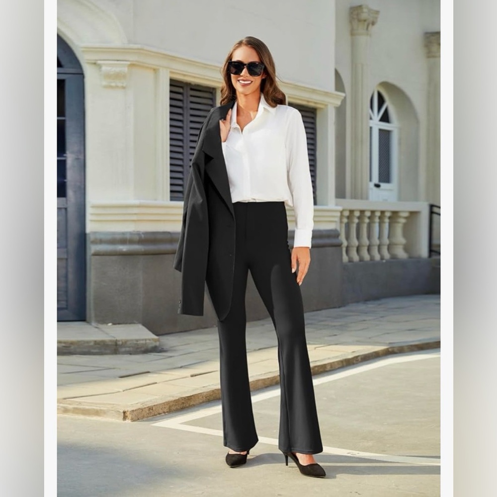 Dlooda, NWT, High Waist, Stretchy, black,  Pull On, Office Slacks, size small